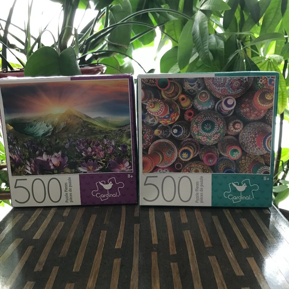 CARDINAL Set of Two Puzzles Jiuzhaigou National Park & Colorful Pottery Jars